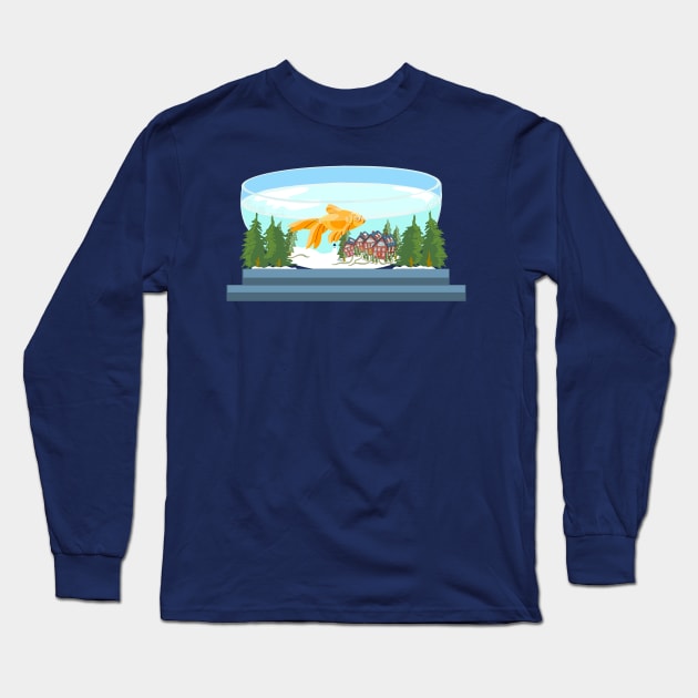 Snow Globe Recycled to Fishbowl Long Sleeve T-Shirt by BullShirtCo